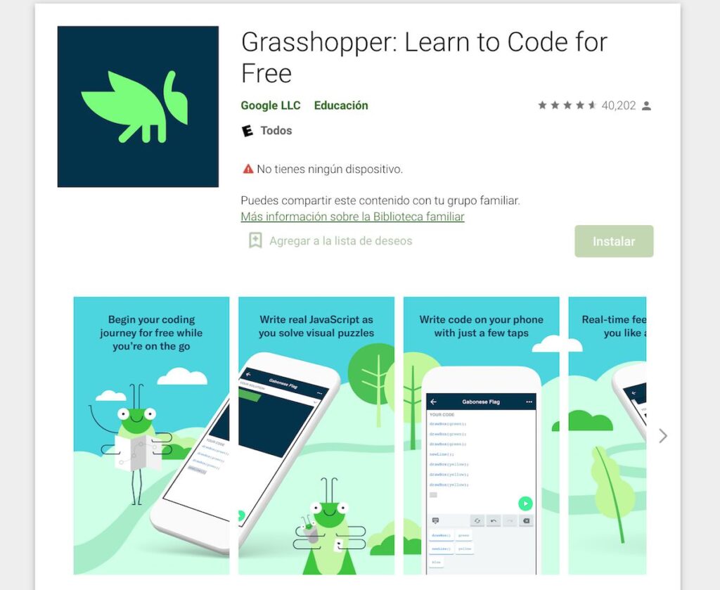 Aplicación Grasshopper para aprender programación